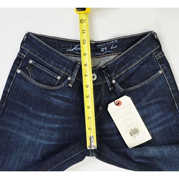 Levi's Size 27X30 Womens Bold Curve Bootcut Blue Denim 5 Pocket Logo Jeans NWT - Picture 3 of 14